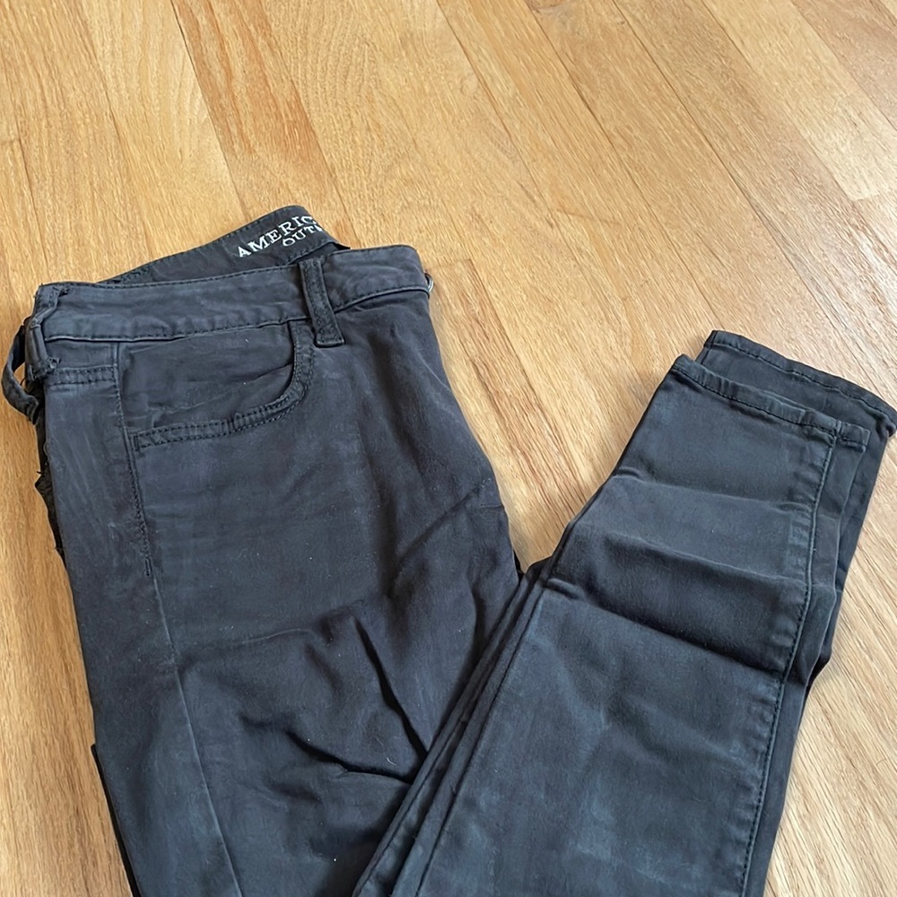 Green skinny jeans